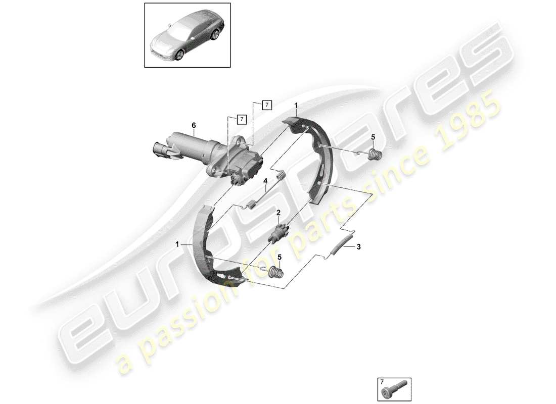 porsche 2017 (panamera 971-1) diagrama de piezas del freno de estacionamiento