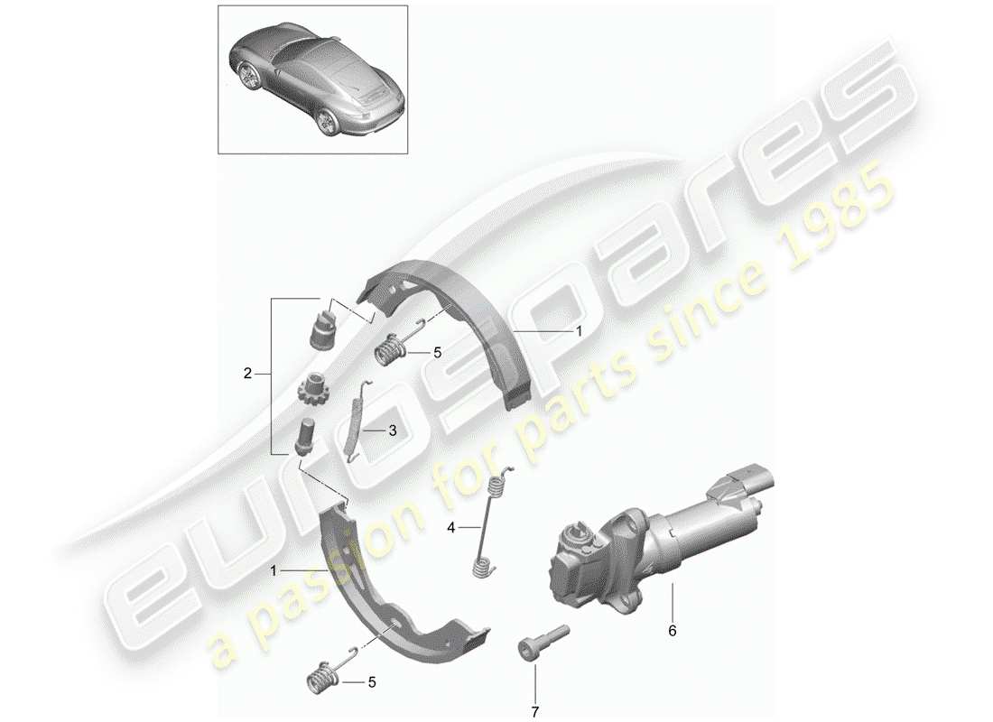 porsche 2014 (991-1) parking brake diagrama de piezas
