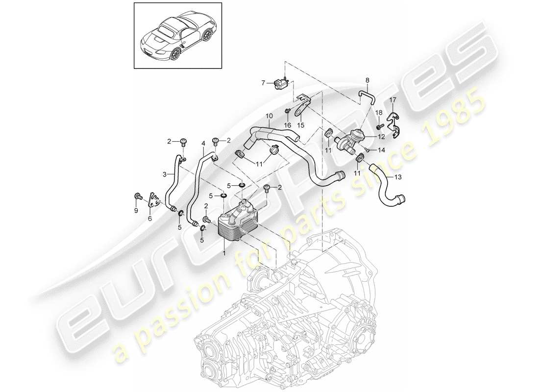 porsche 2012 (987 boxster) - pdk - diagrama de piezas