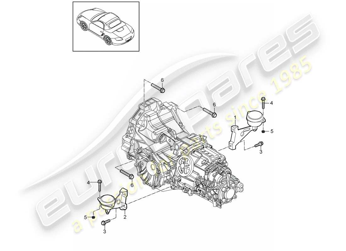 porsche 2012 (987 boxster) manual gearbox diagrama de piezas