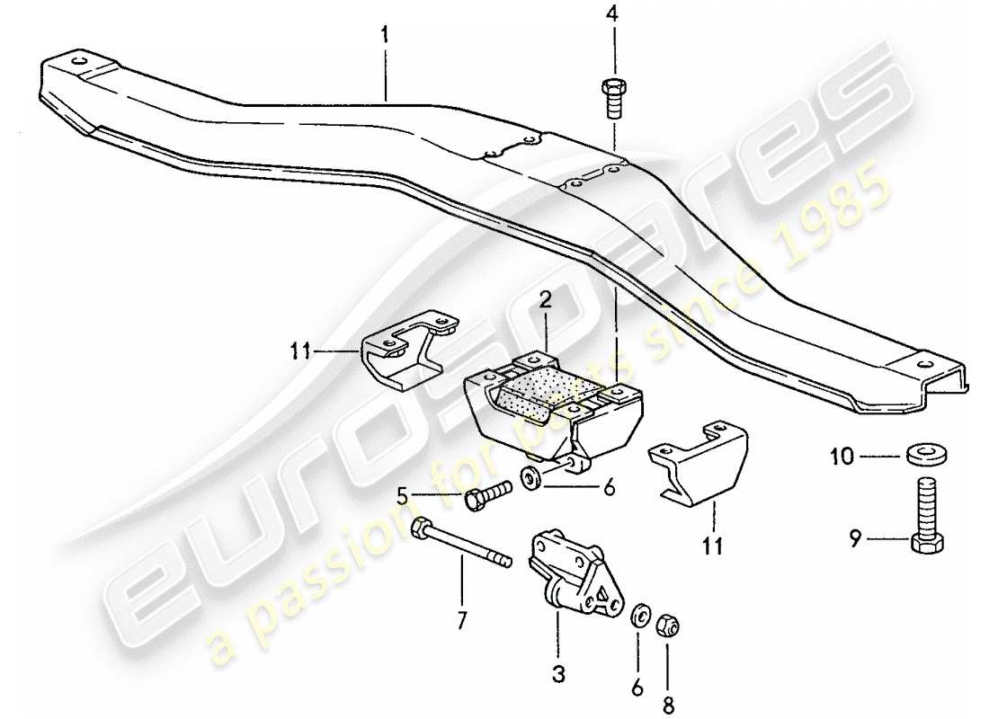 porsche 1991 (944) suspensión de la transmisión - para - caja de cambios manual diagrama de piezas