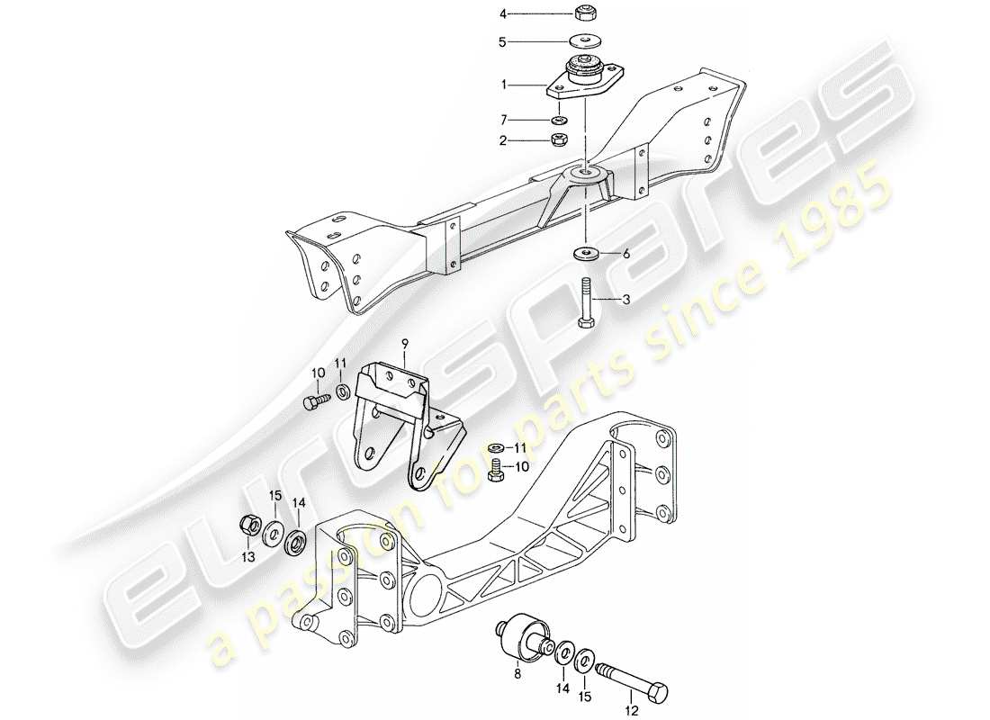 porsche 1987 (959) suspensión de la transmisión diagrama de piezas