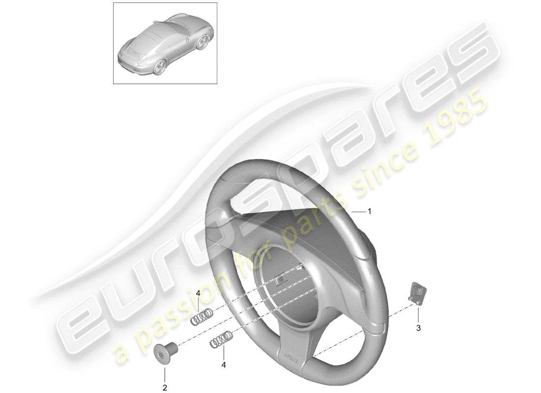 porsche 2013 (991-1) volantes diagrama de piezas