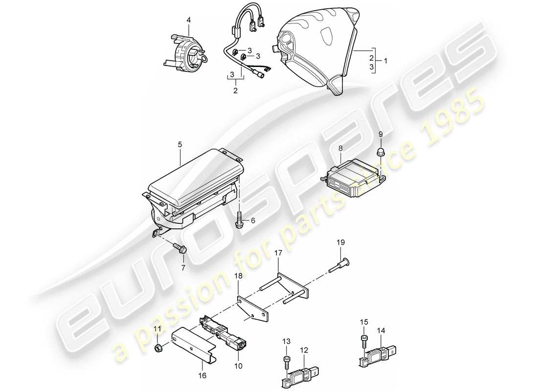 porsche 2006 (cayenne e1 9pa) bolsa de aire diagrama de piezas