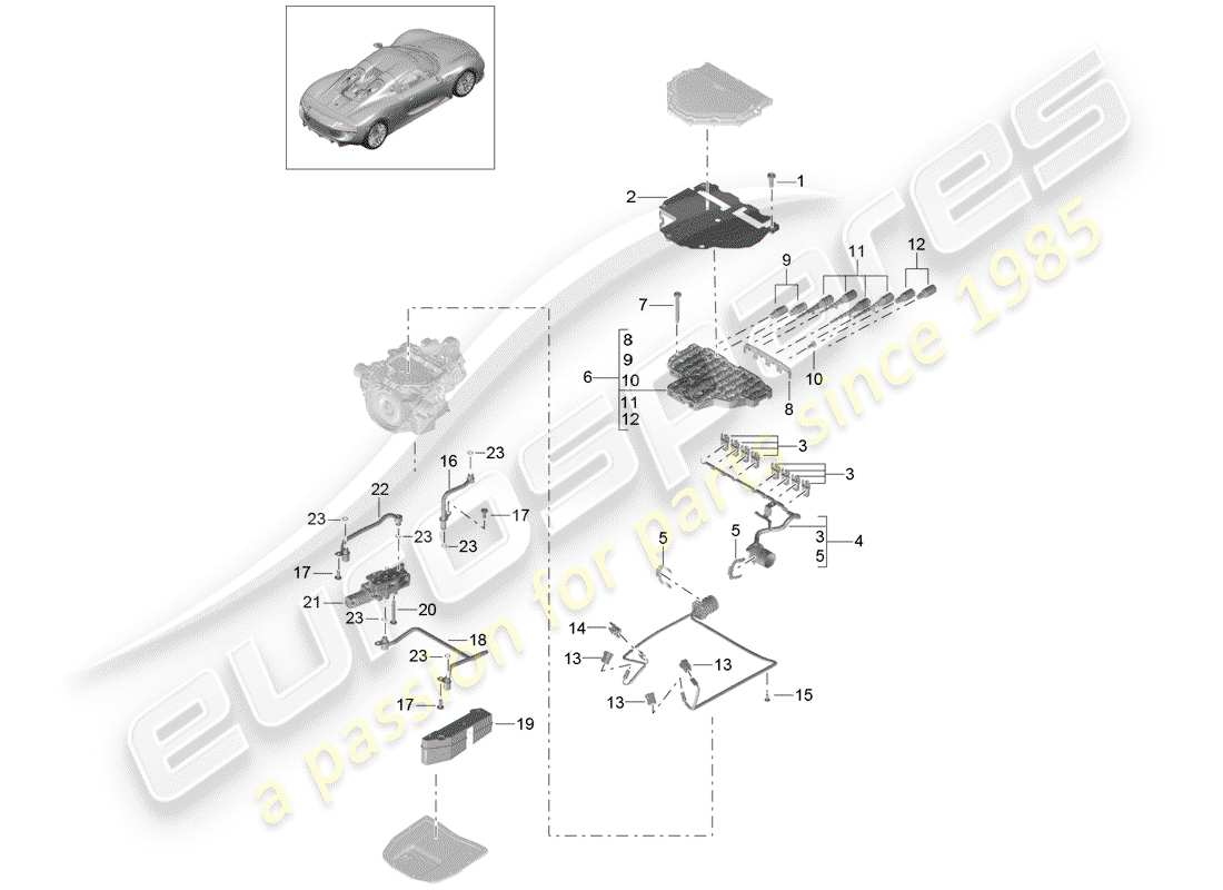 porsche 2015 (918 spyder) - pdk - diagrama de piezas