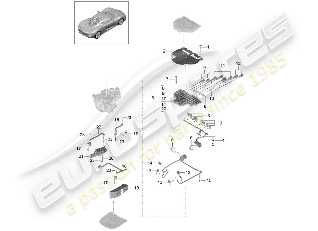 porsche 918 spyder (2015) - pdk - diagrama de piezas