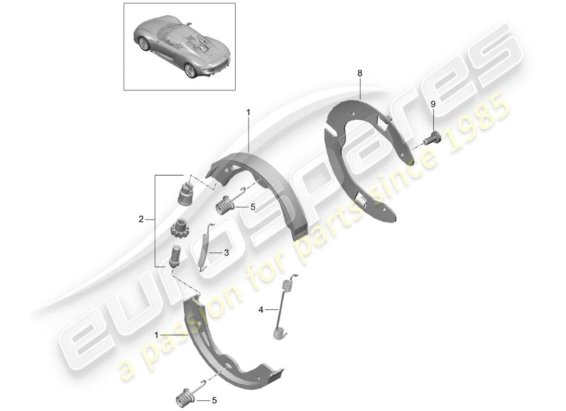 porsche 2015 (918 spyder) parking brake diagrama de piezas