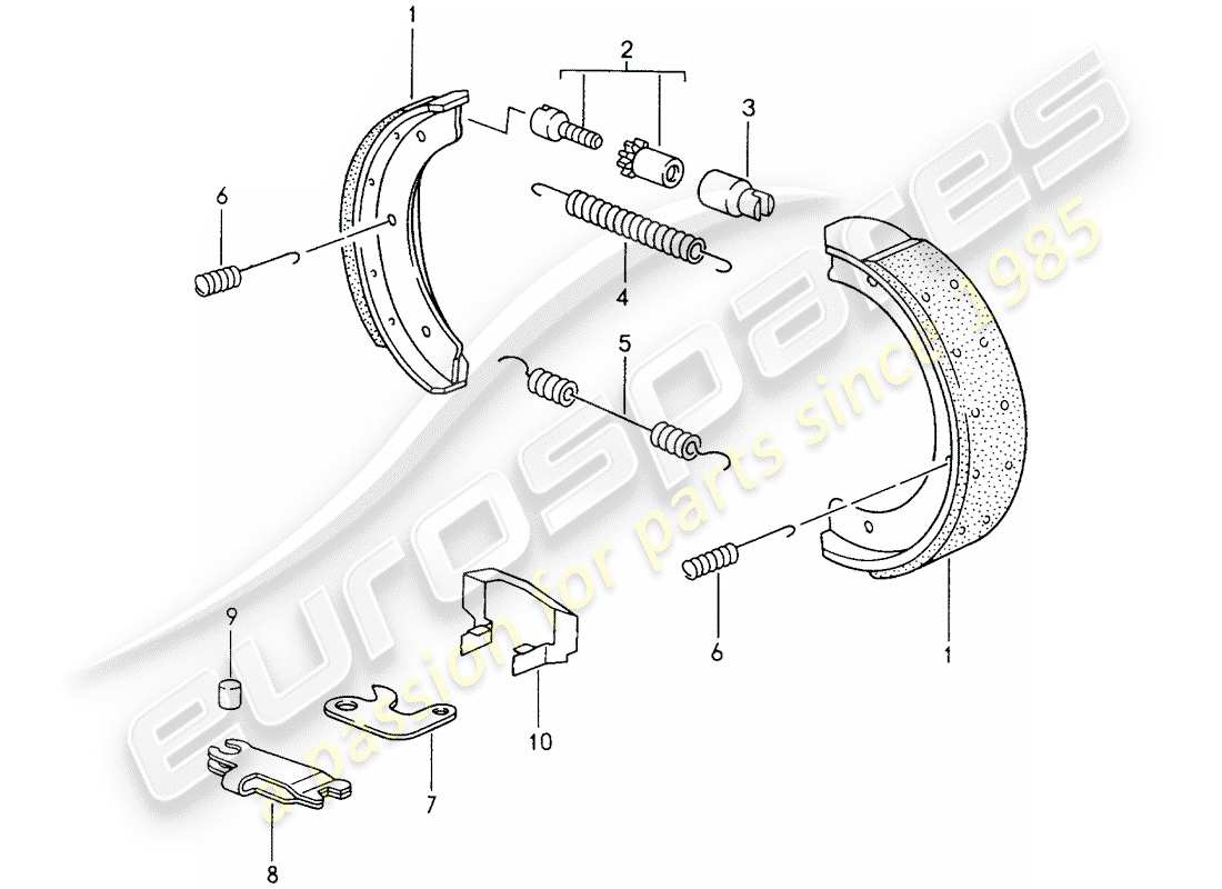 porsche 2000 (986 boxster) freno de mano diagrama de piezas
