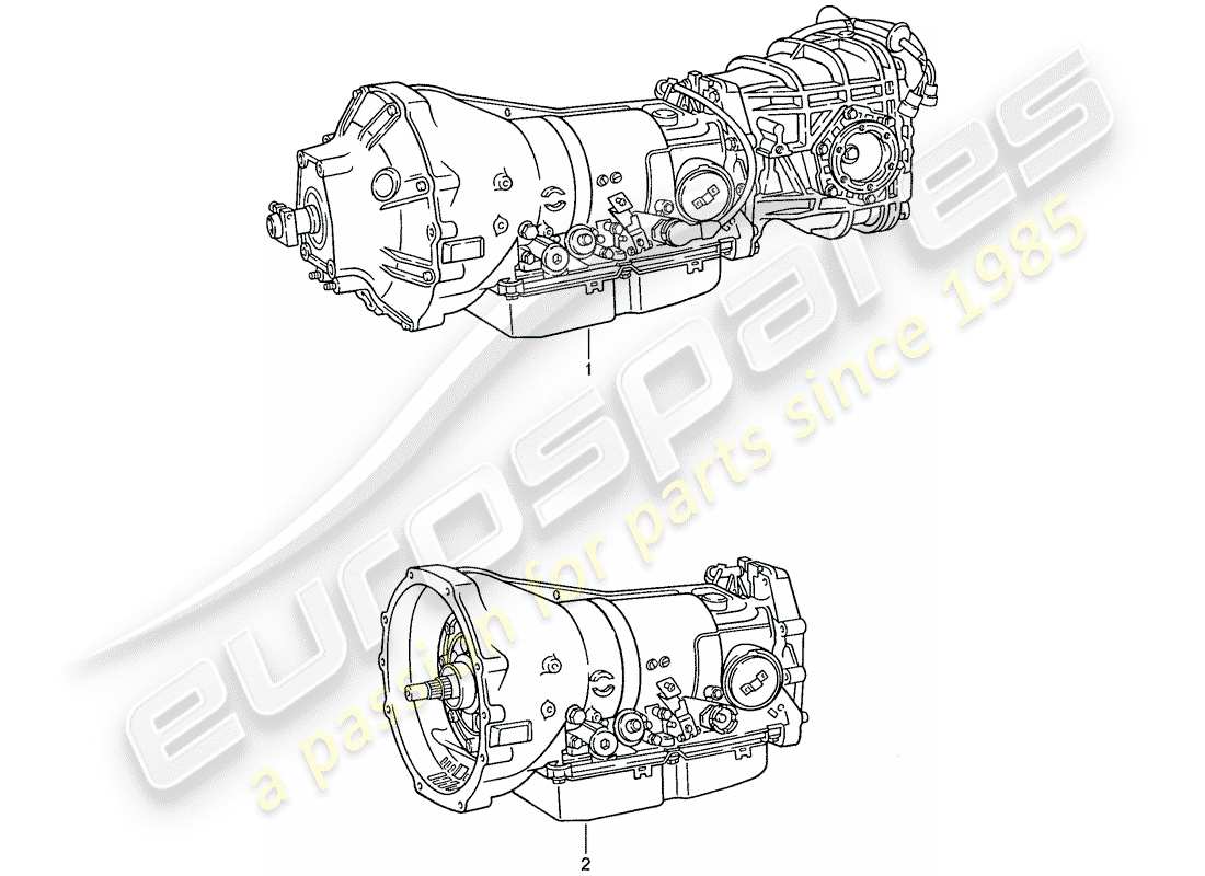 porsche 1988 (928) transmisión automática - transmisión de reemplazo diagrama de piezas