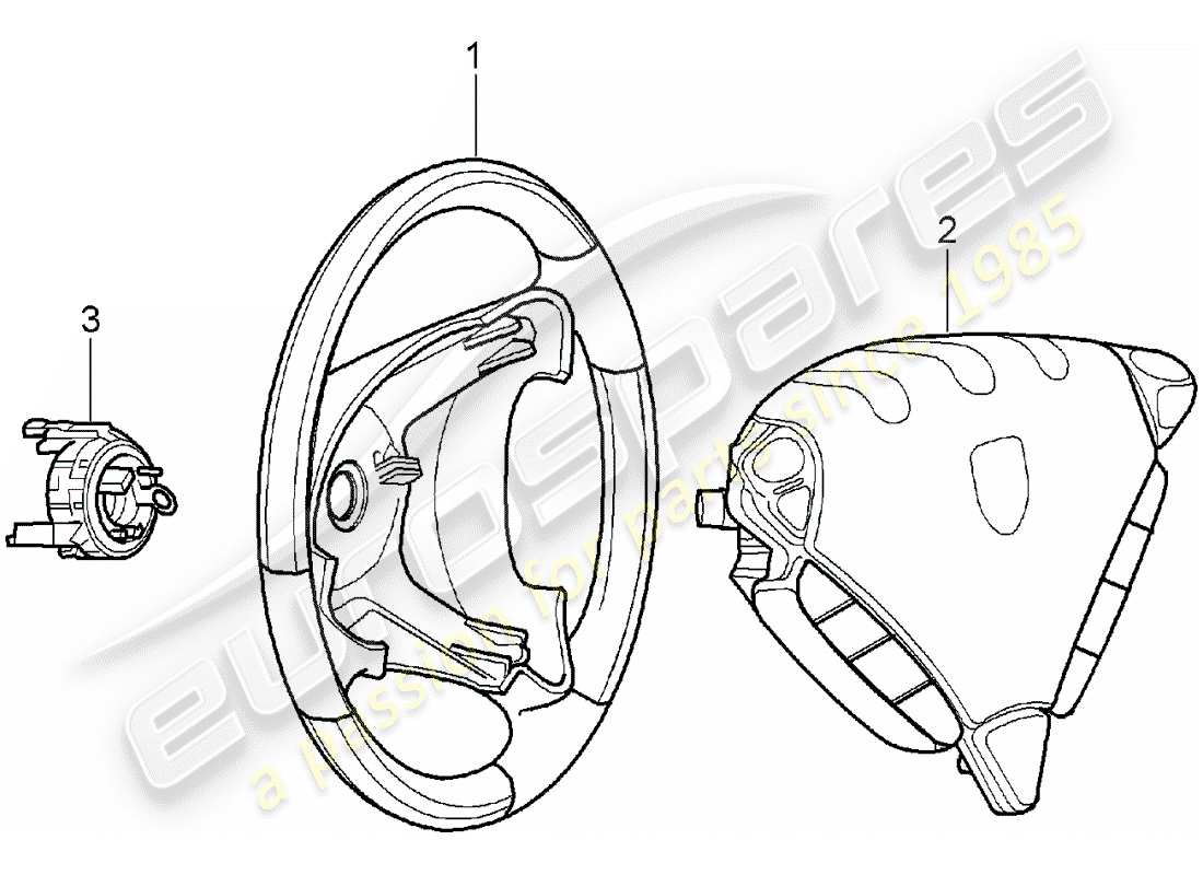 porsche 2011 (tequipment cayenne) volante diagrama de piezas