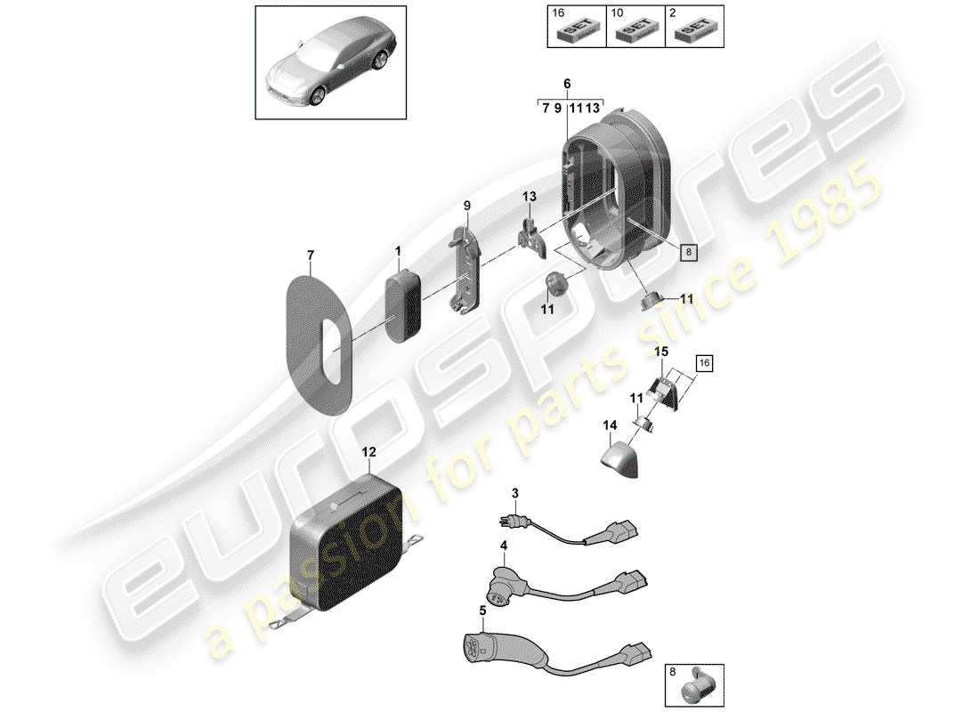 porsche 2019 (panamera 971-1) unidad de control central diagrama de piezas