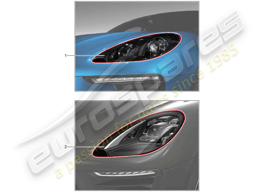 porsche 2016 (tequipment macan) diagrama de piezas del faro