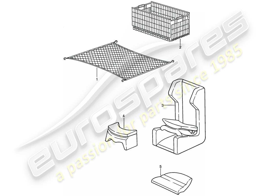 porsche 1986 (944) accesorios diagrama de piezas