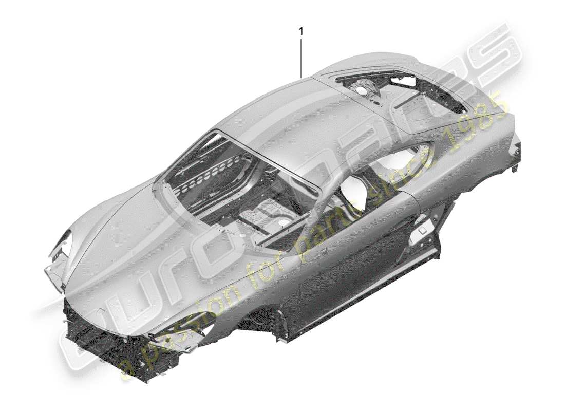 porsche 2017 (718 cayman) diagrama de piezas de la carrocería del coche