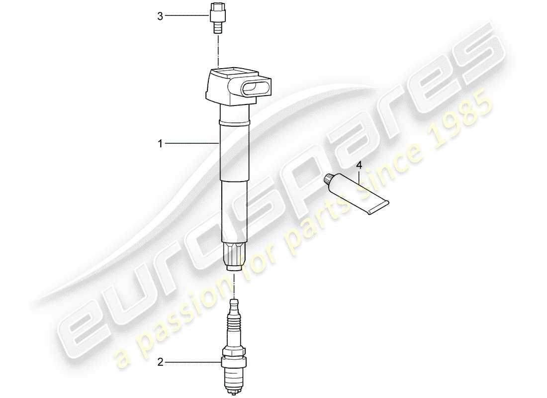 porsche 2016 (cayenne e2 92a) diagrama de piezas del sistema de encendido