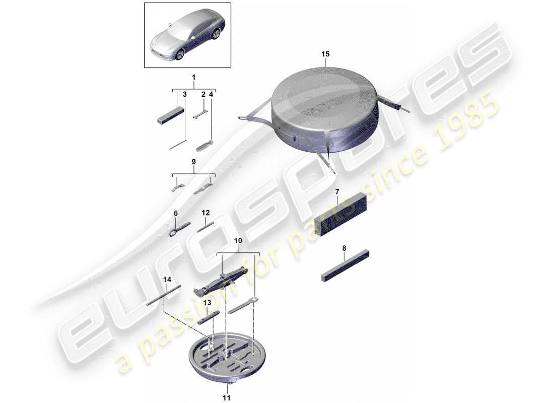 porsche 2019 (panamera 971-1) herramienta diagrama de piezas
