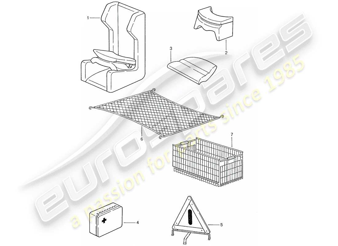 porsche 1990 (928) accesorios diagrama de piezas