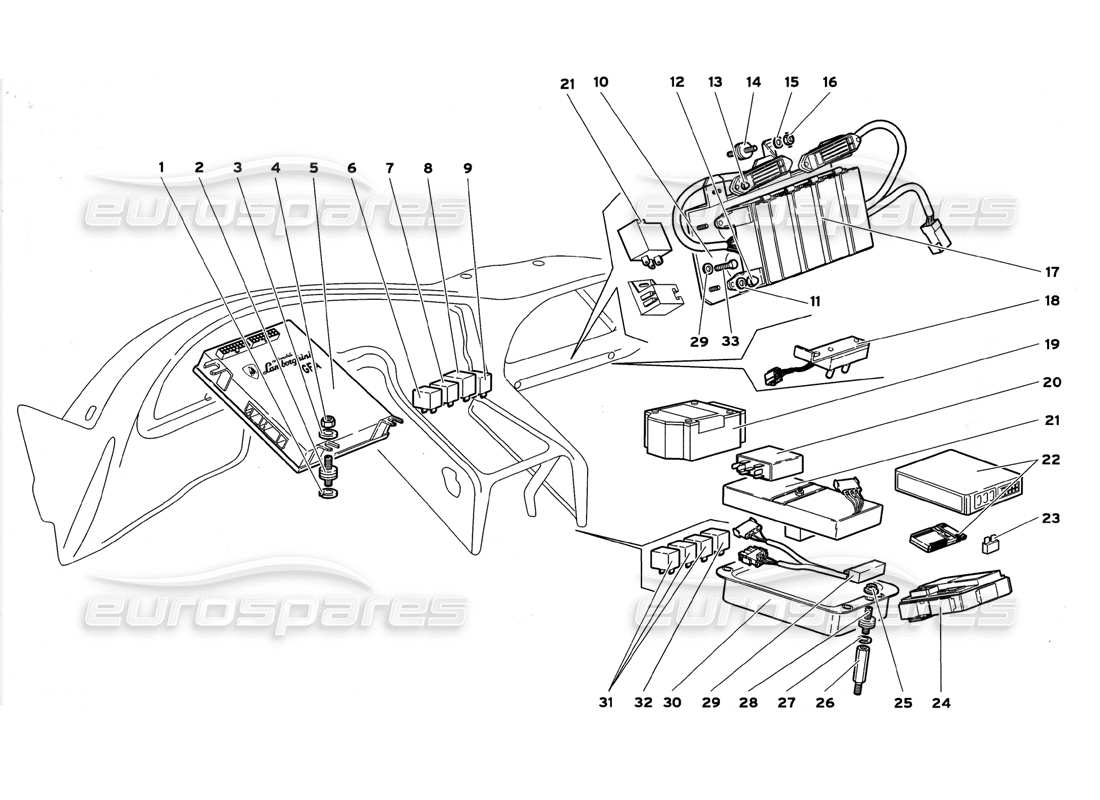 lamborghini diablo gt (1999) sistema eléctrico diagrama de piezas