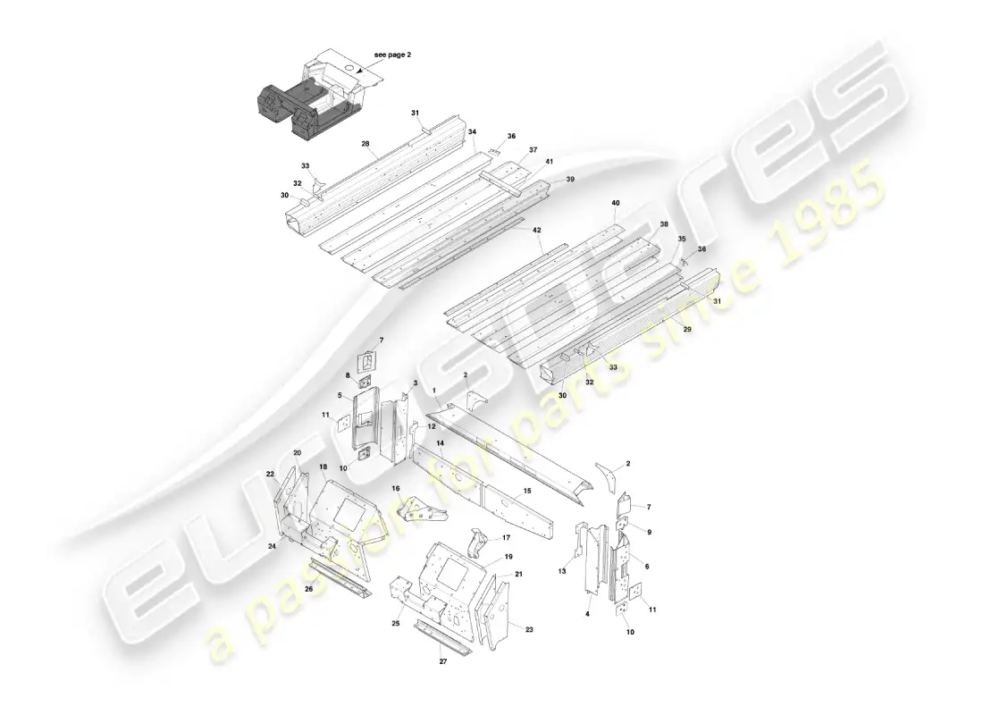 aston martin vanquish (2006) parte inferior 1 diagrama de piezas