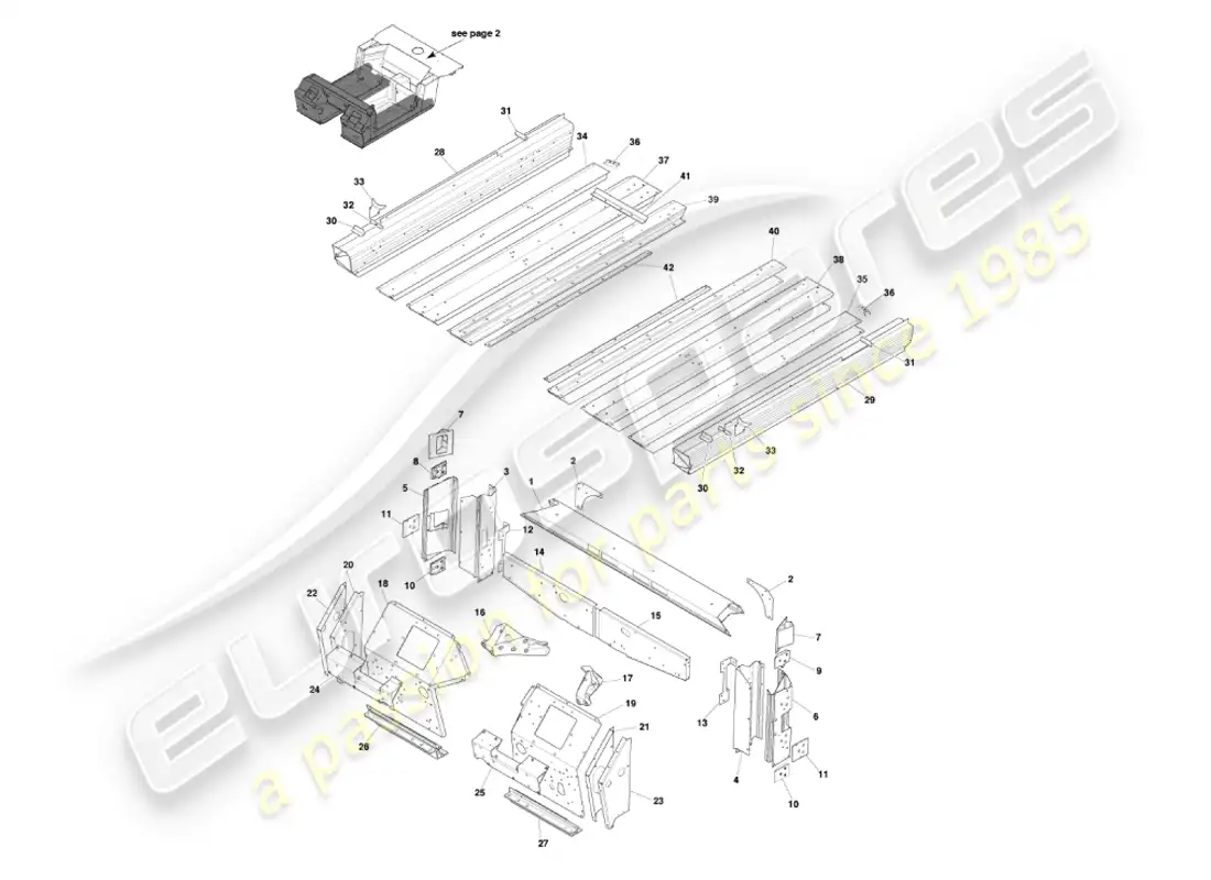 aston martin vanquish (2002) underbody1 diagrama de piezas