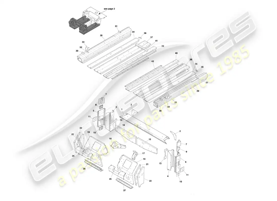 aston martin vanquish (2003) underbody1 diagrama de piezas
