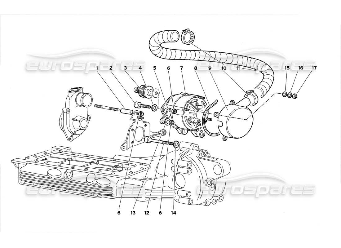 lamborghini diablo gt (1999) alternador diagrama de piezas
