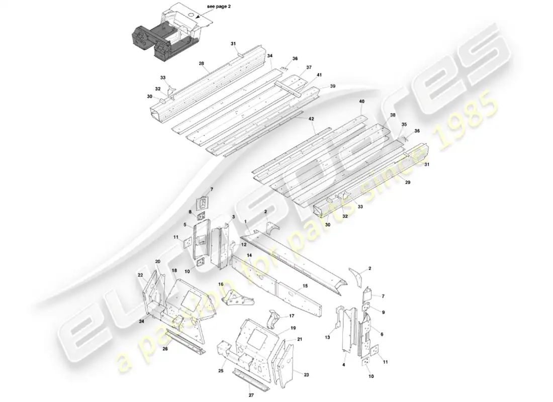 aston martin vanquish (2001) underbody1 diagrama de piezas