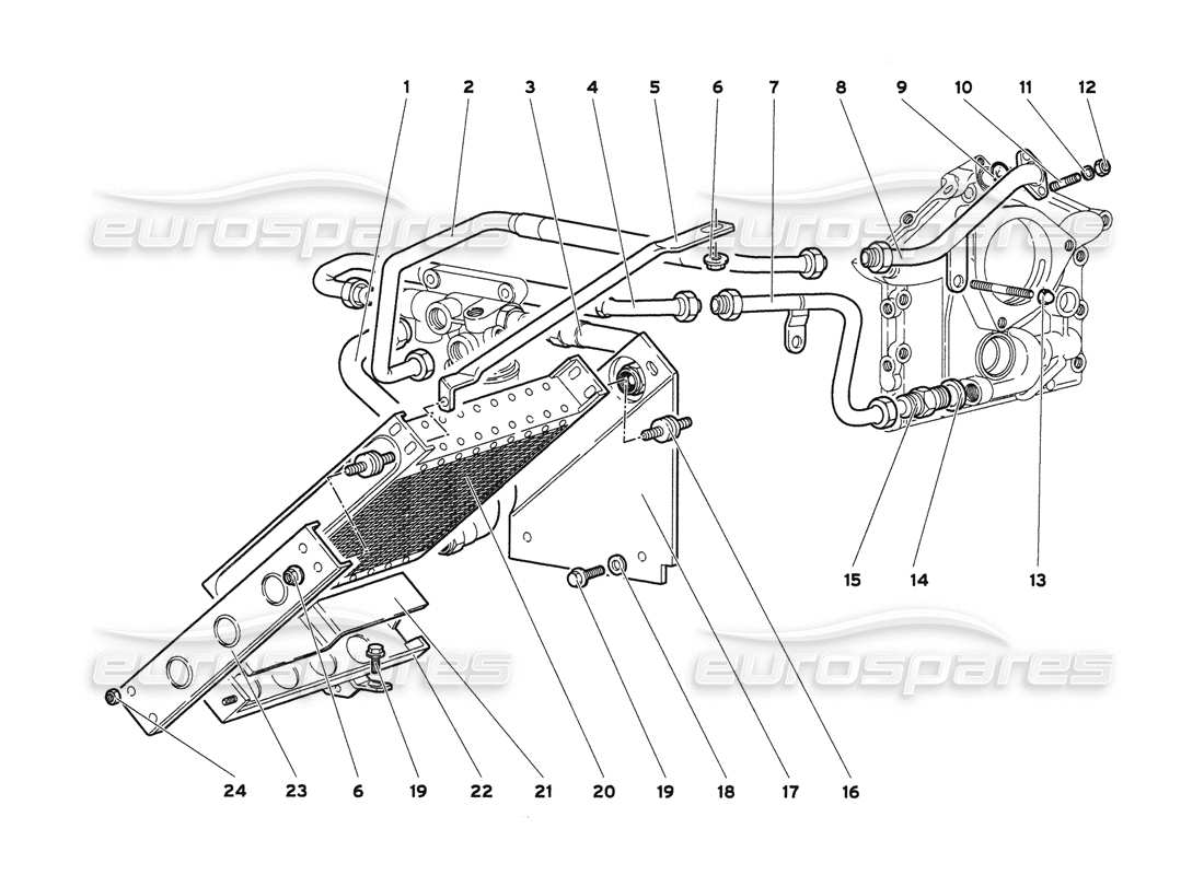 lamborghini diablo 6.0 (2001) diagrama de piezas del sistema de aceite del motor