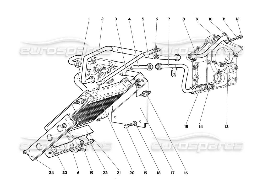 lamborghini diablo 6.0 (2001) sistema de aceite del motor diagrama de piezas