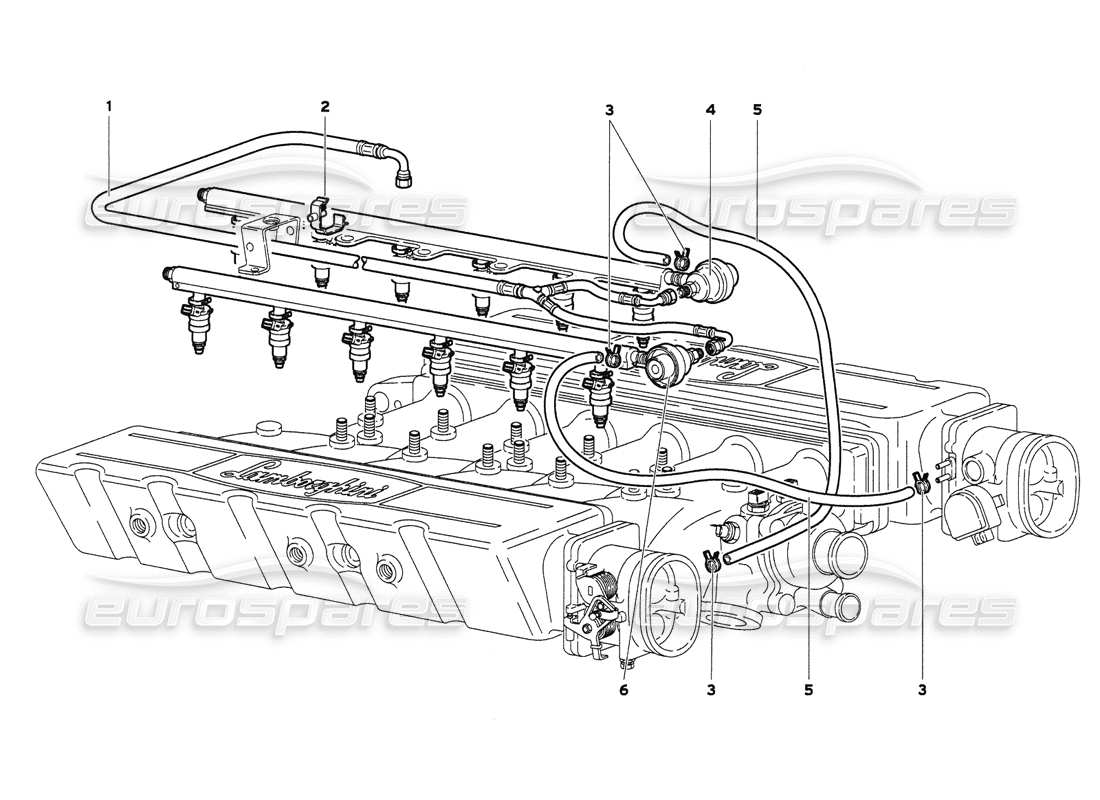 lamborghini diablo 6.0 (2001) diagrama de piezas del sistema de combustible