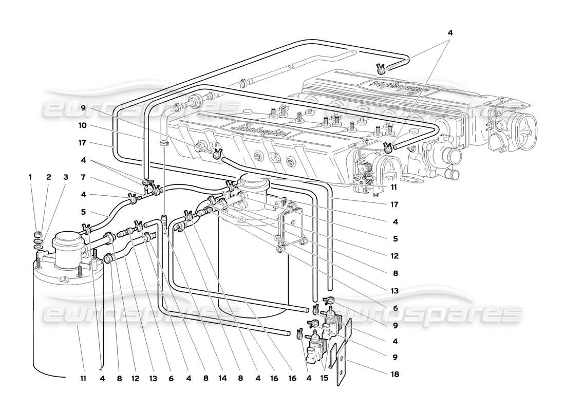 lamborghini diablo sv (1999) diagrama de piezas del sistema de combustible