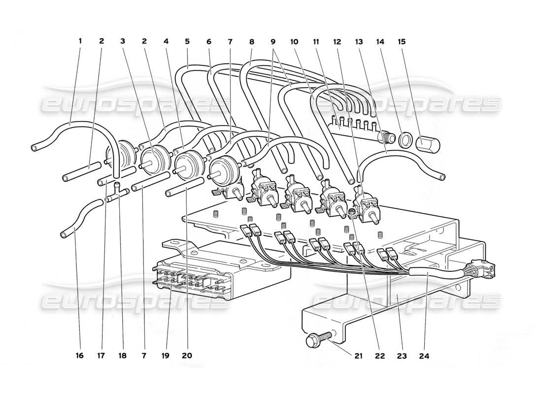 lamborghini diablo sv (1999) diagrama de piezas de control de clima