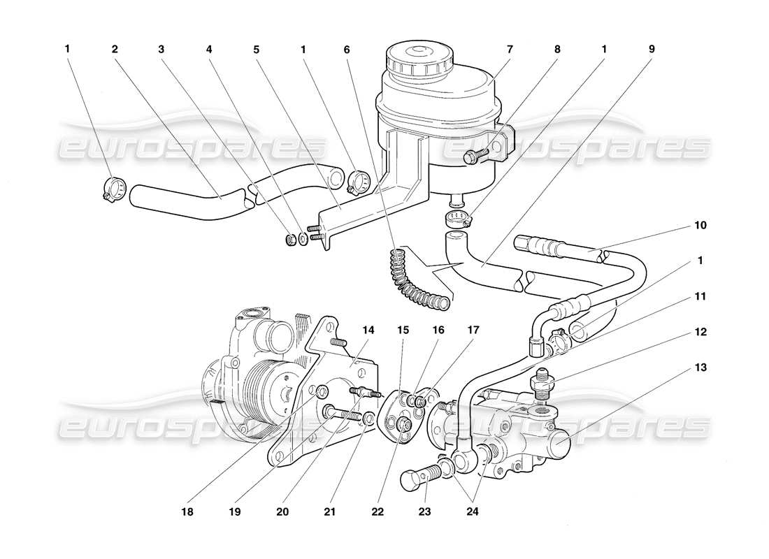 lamborghini diablo sv (1998) direccion diagrama de piezas