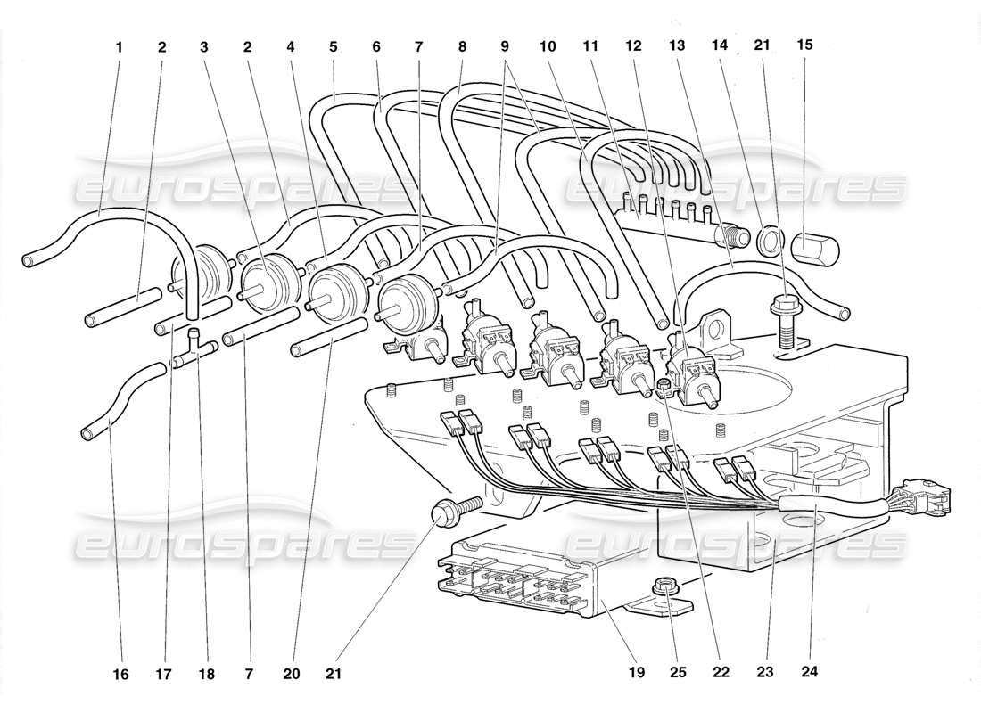 lamborghini diablo roadster (1998) diagrama de piezas de control de clima