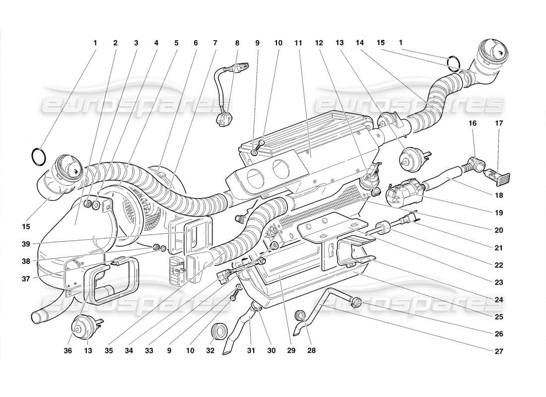 lamborghini diablo roadster (1998) control climatico diagrama de piezas