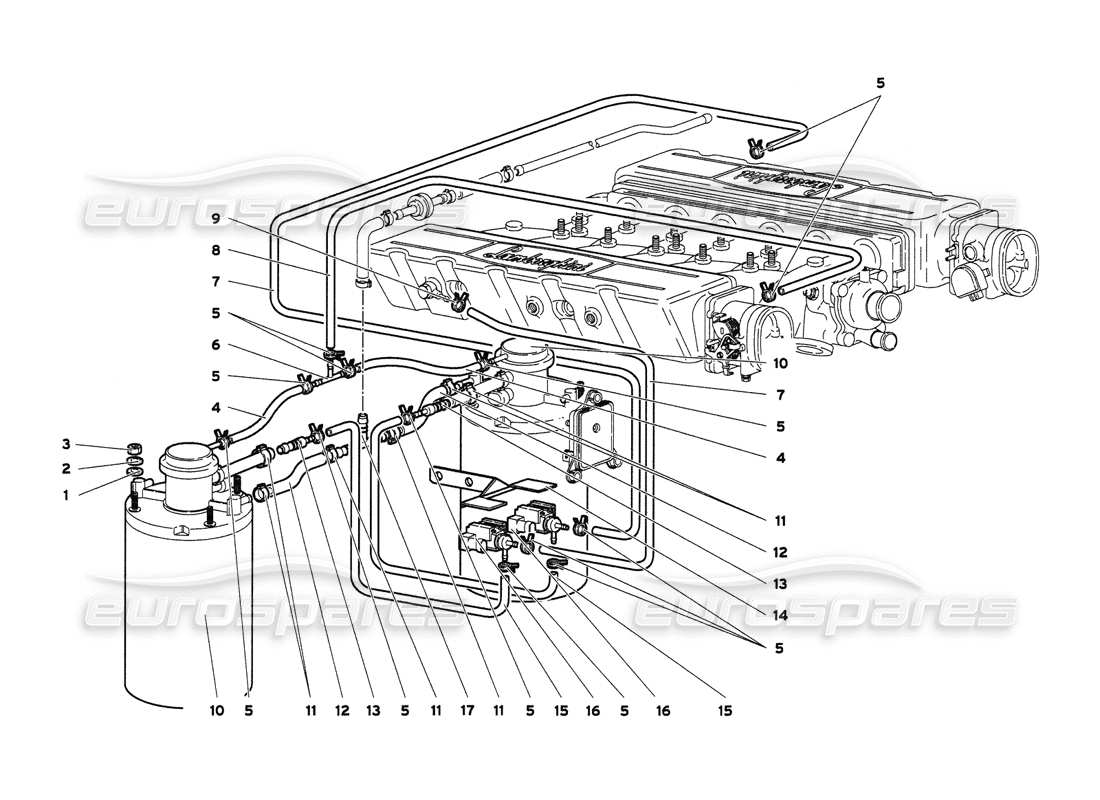 lamborghini diablo 6.0 (2001) fuel system diagrama de piezas