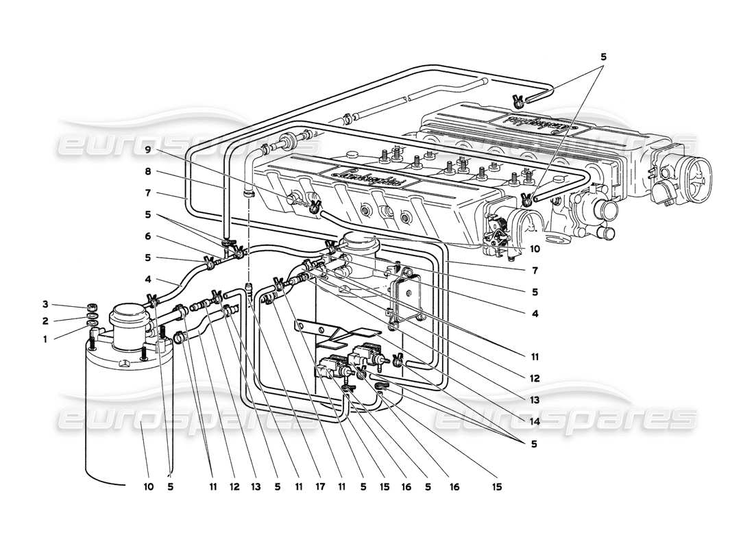 lamborghini diablo 6.0 (2001) diagrama de piezas del sistema de combustible