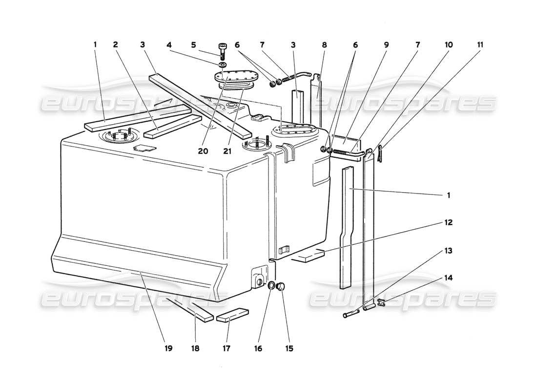 lamborghini diablo 6.0 (2001) diagrama de piezas del sistema de combustible