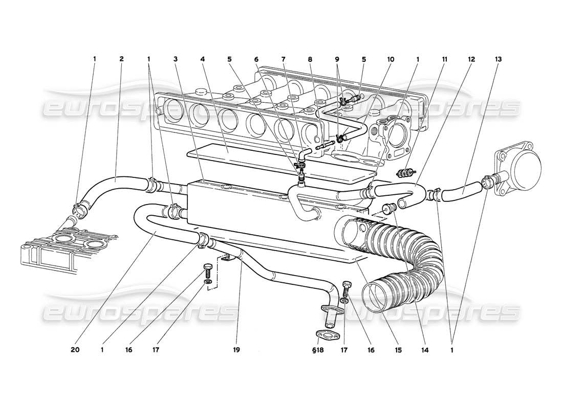 lamborghini diablo 6.0 (2001) diagrama de piezas del sistema de respiración de aceite del motor