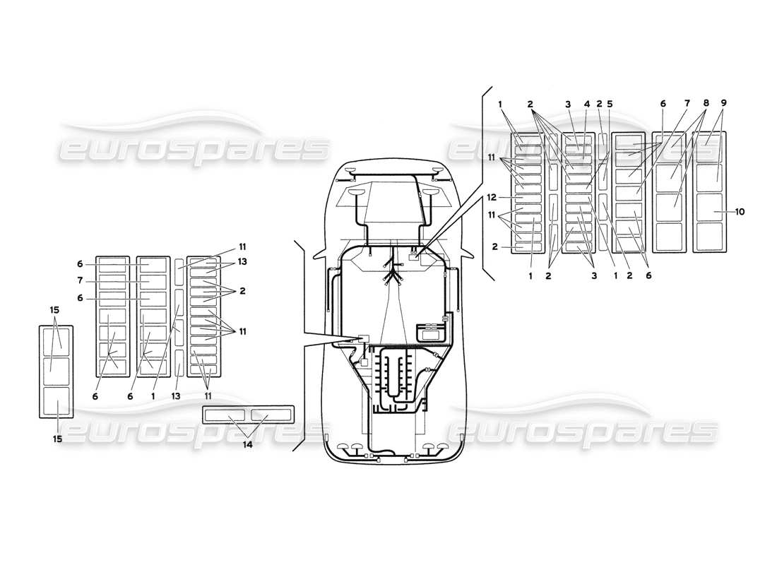 lamborghini diablo 6.0 (2001) diagrama de piezas del sistema eléctrico