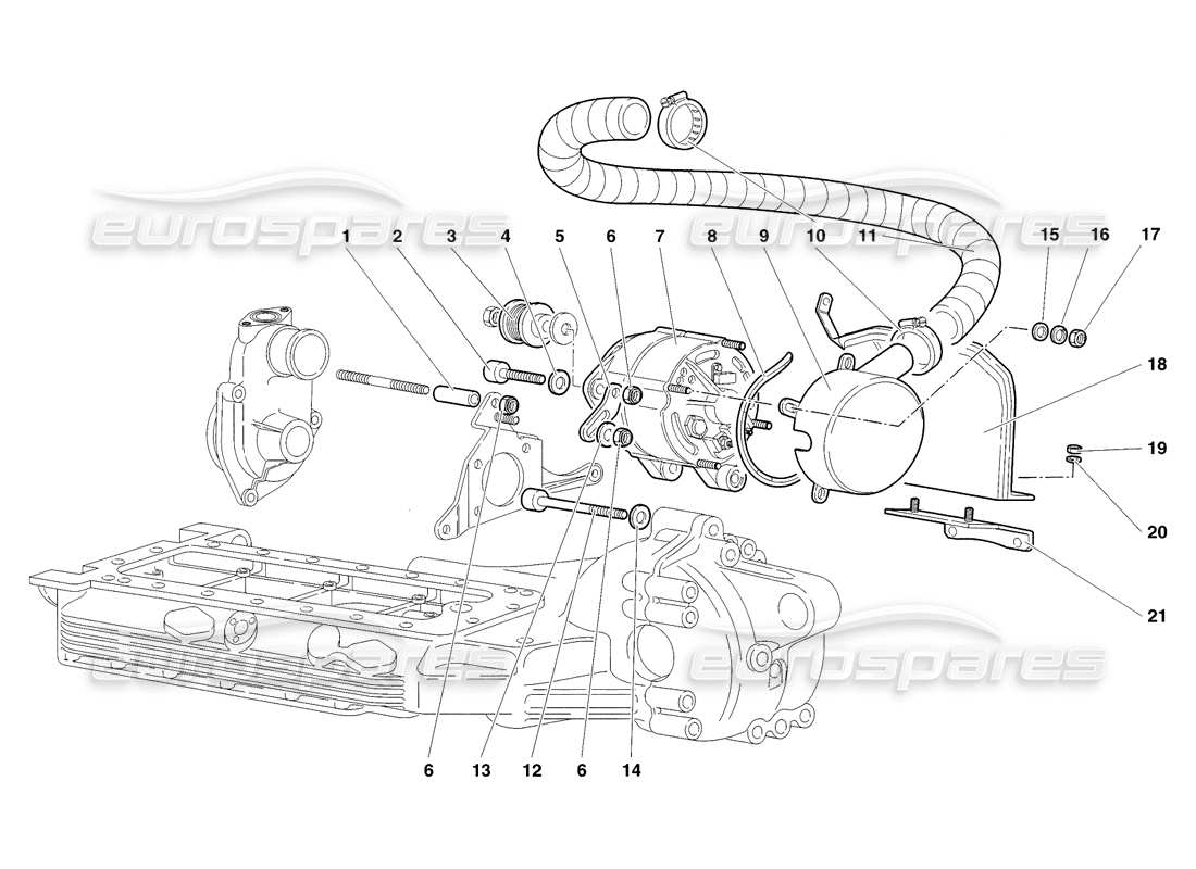 lamborghini diablo sv (1998) alternador diagrama de piezas