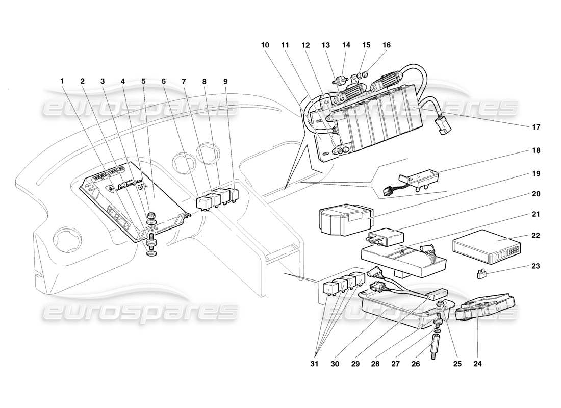 lamborghini diablo sv (1998) sistema eléctrico diagrama de piezas