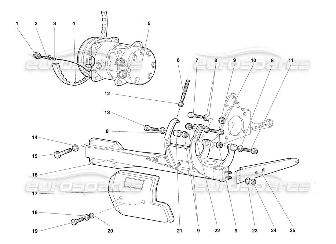 lamborghini diablo sv (1997) diagrama de piezas de control de clima