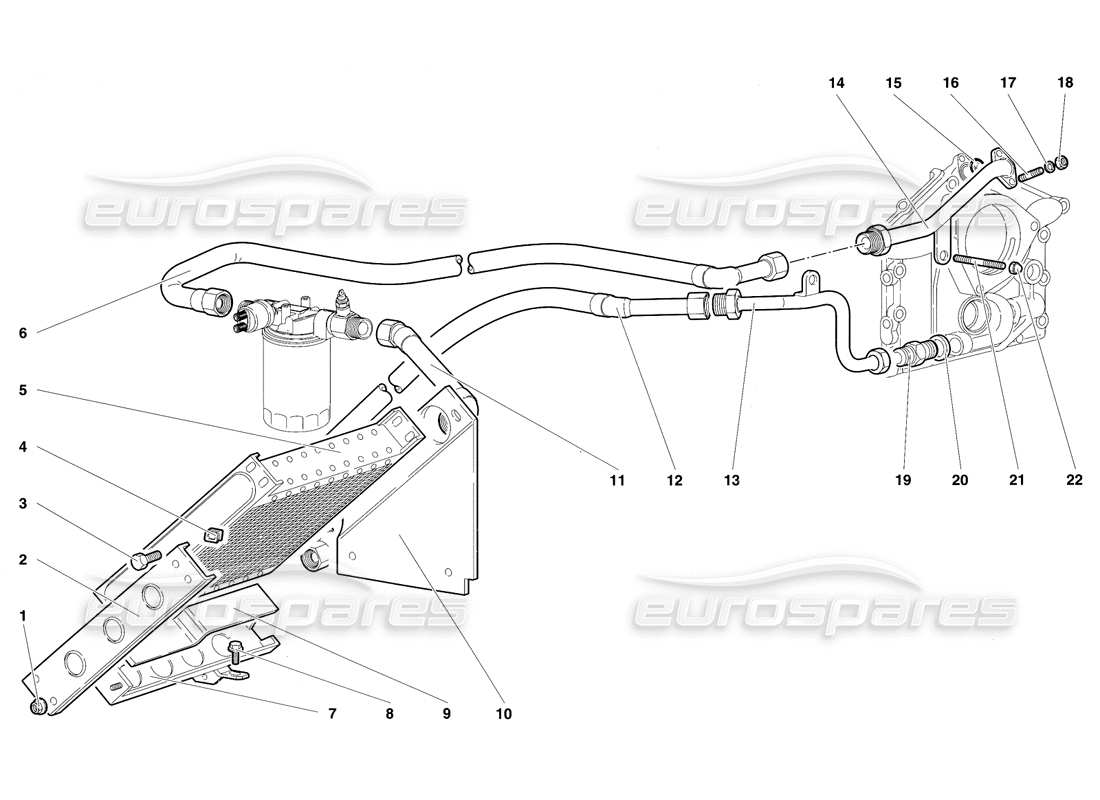 lamborghini diablo sv (1997) sistema de aceite del motor diagrama de piezas