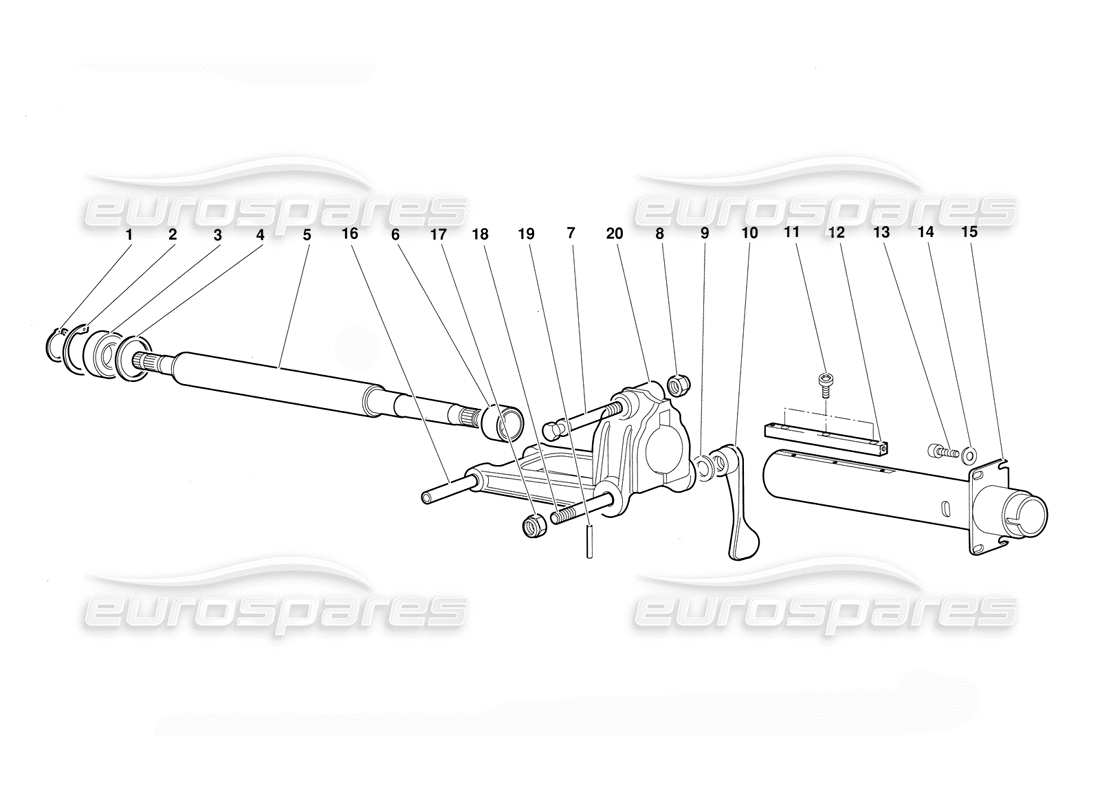 lamborghini diablo (1991) diagrama de piezas de dirección