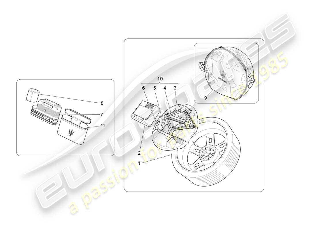 maserati granturismo s (2015) diagrama de piezas estándar proporcionado