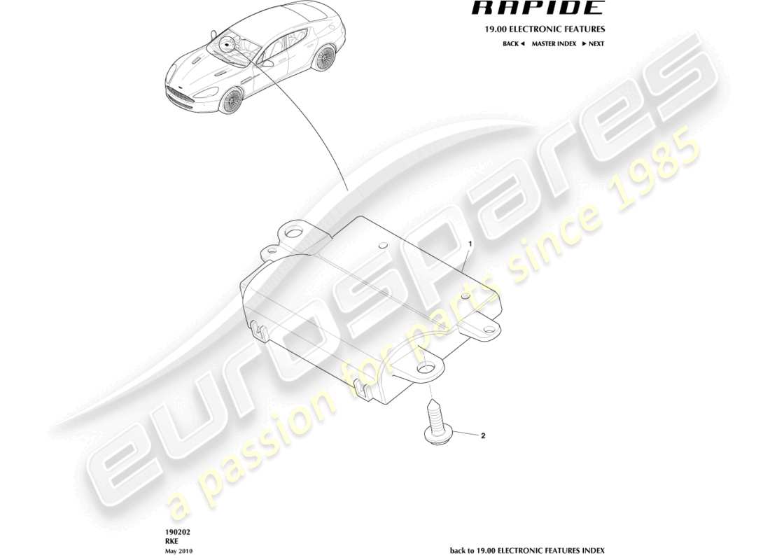 aston martin rapide (2013) rke diagrama de piezas