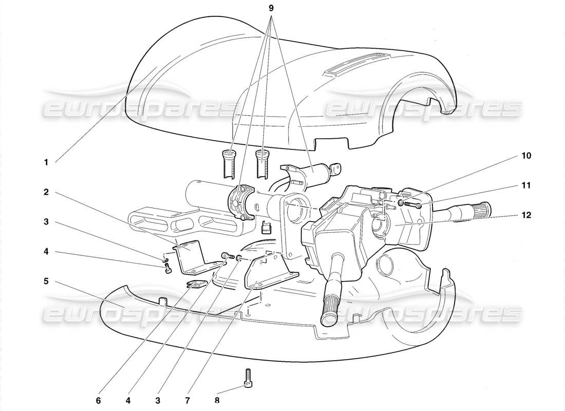 lamborghini diablo roadster (1998) diagrama de piezas de dirección