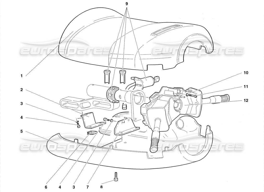 lamborghini diablo roadster (1998) direccion diagrama de piezas