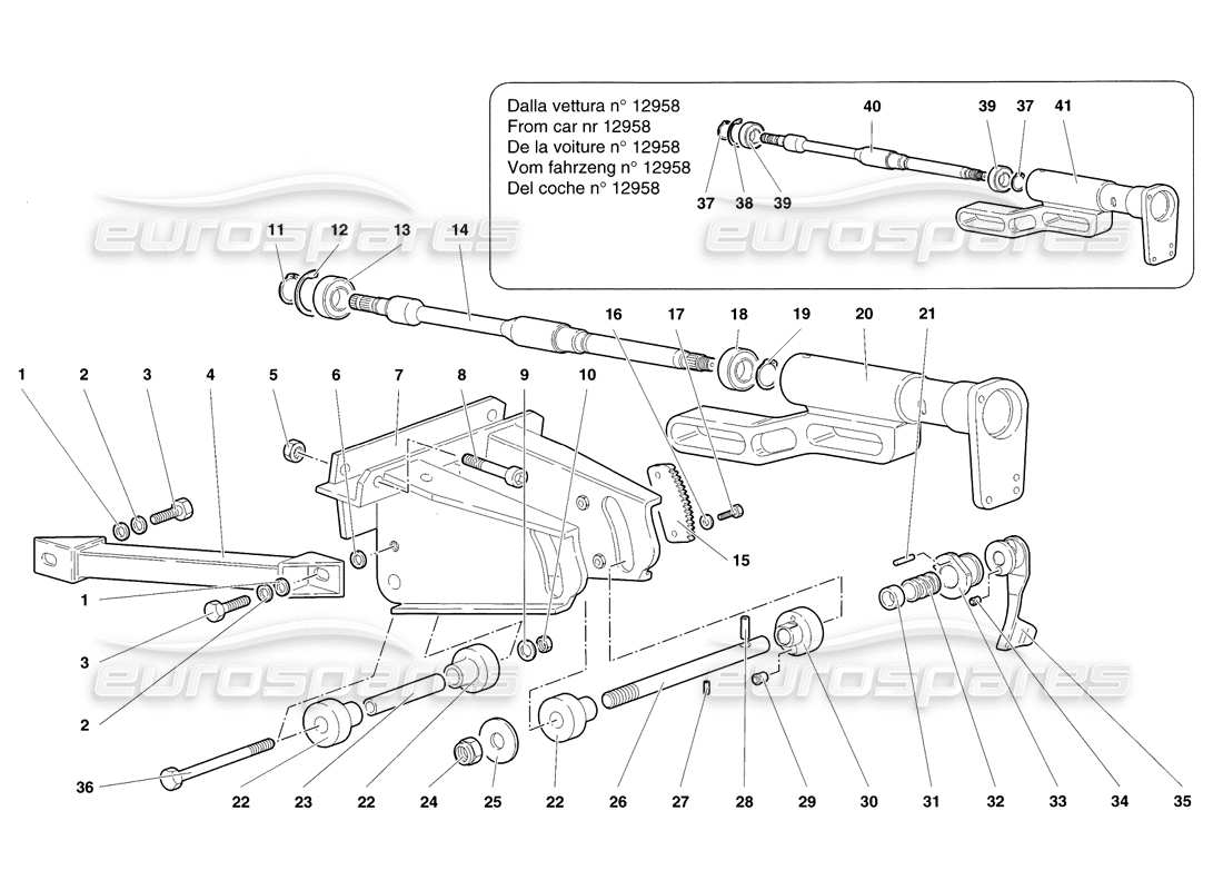 lamborghini diablo sv (1998) direccion diagrama de piezas